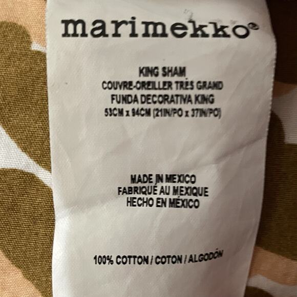 Marimekko King Pillow Sham Pieni Letto Cotton Floral Abstract Multicolor Swedish - Picture 7 of 8